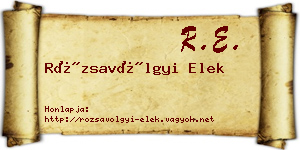 Rózsavölgyi Elek névjegykártya